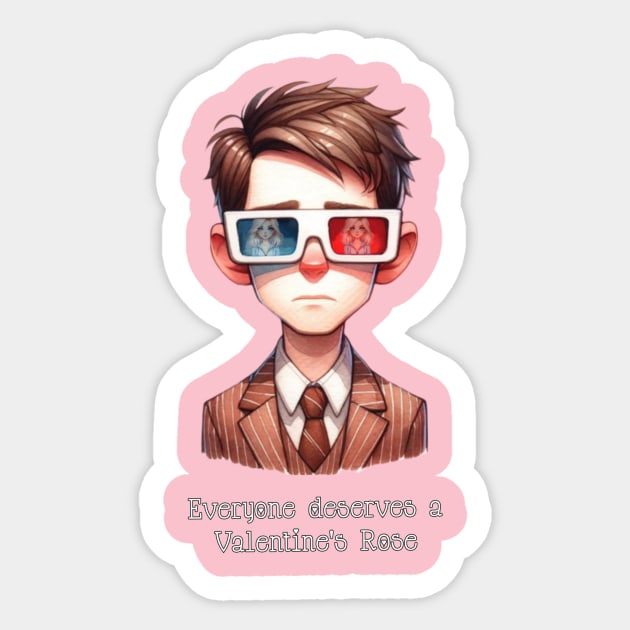 Everyone Deserves a Valentine's Rose Sticker by PanNbJen